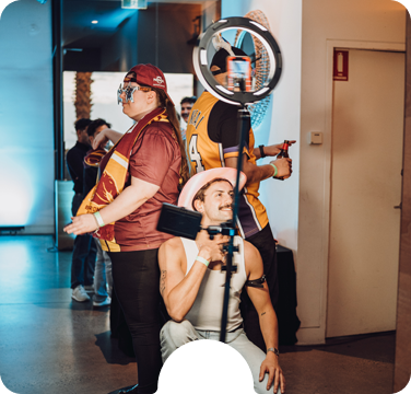 Couple with love signs